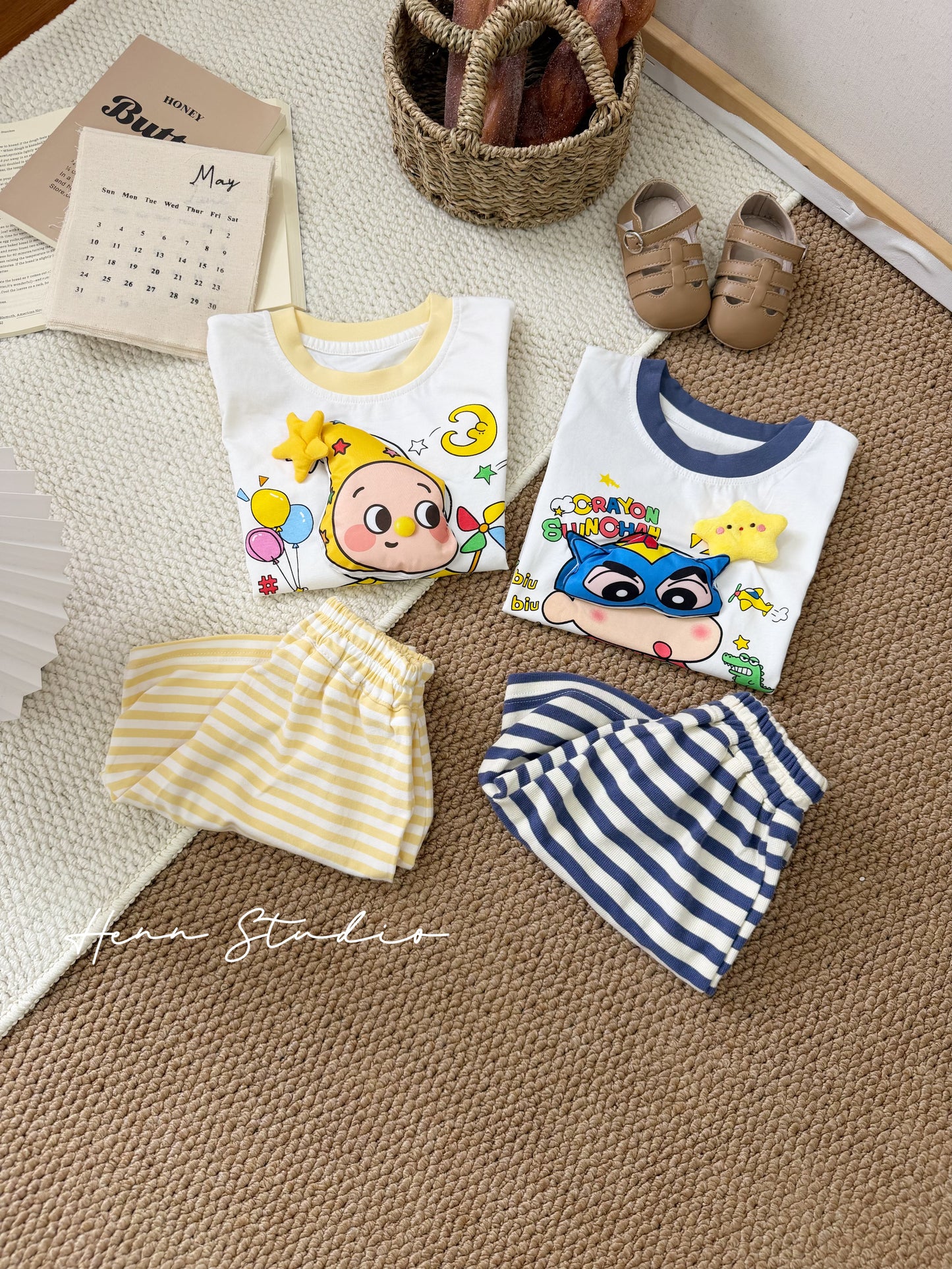 Korean 3D Cartoon Stripe Set