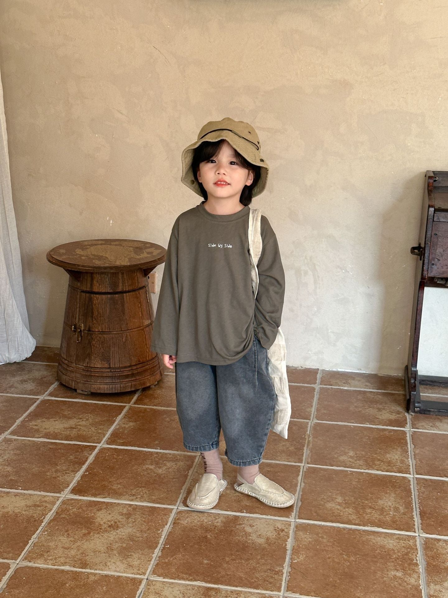 Side by Side Long Sleeves Cotton Shirt