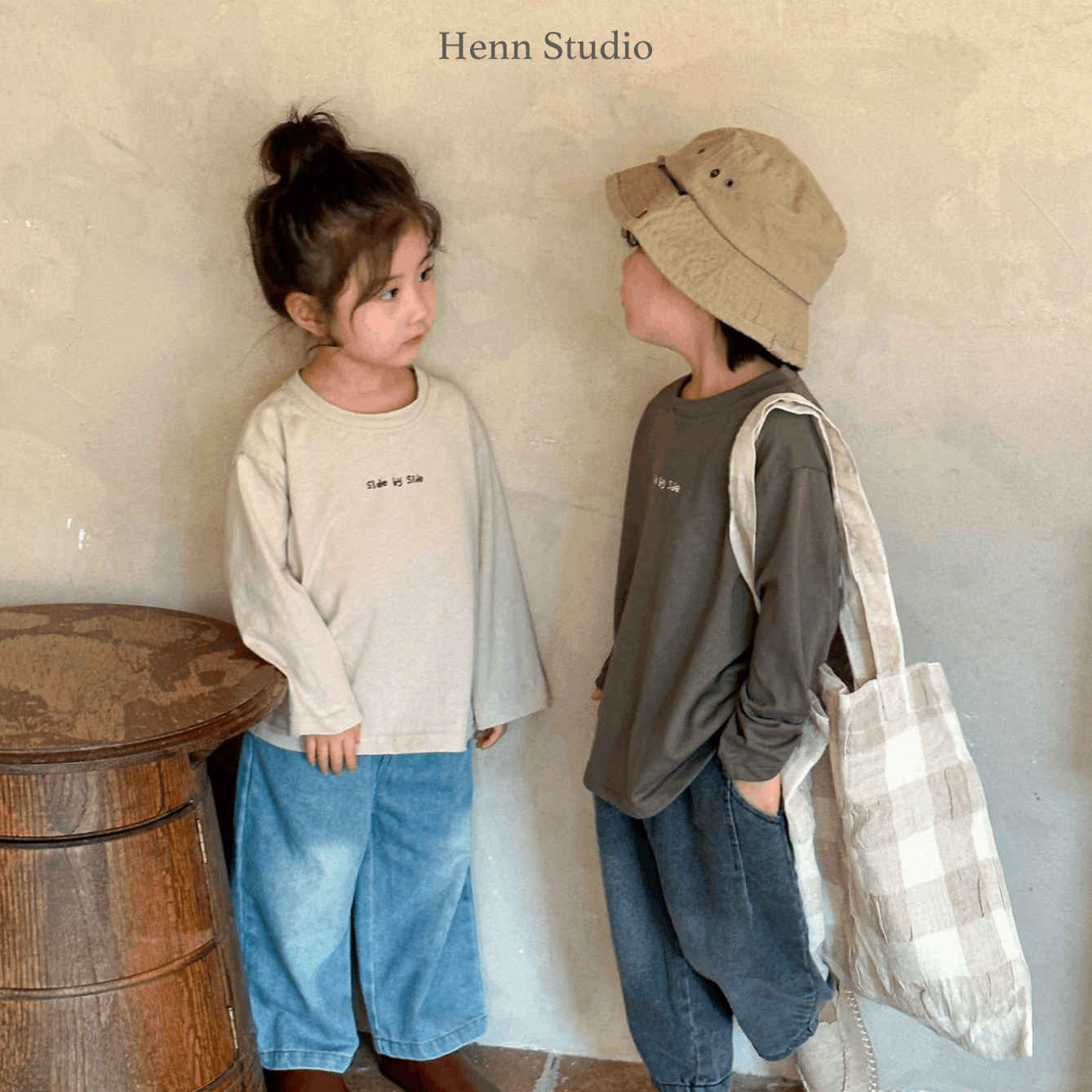 Side by Side Long Sleeves Cotton Shirt