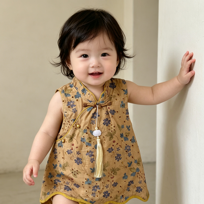 Golden Meadow Baby Dress (Last Size:80)