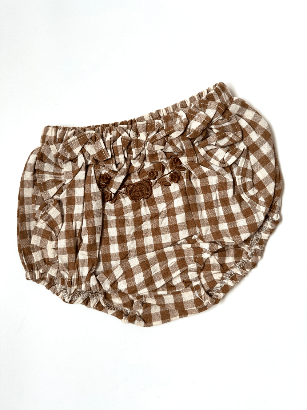 Sleeveless Ribbon Bear With Plaid Bloomer Set