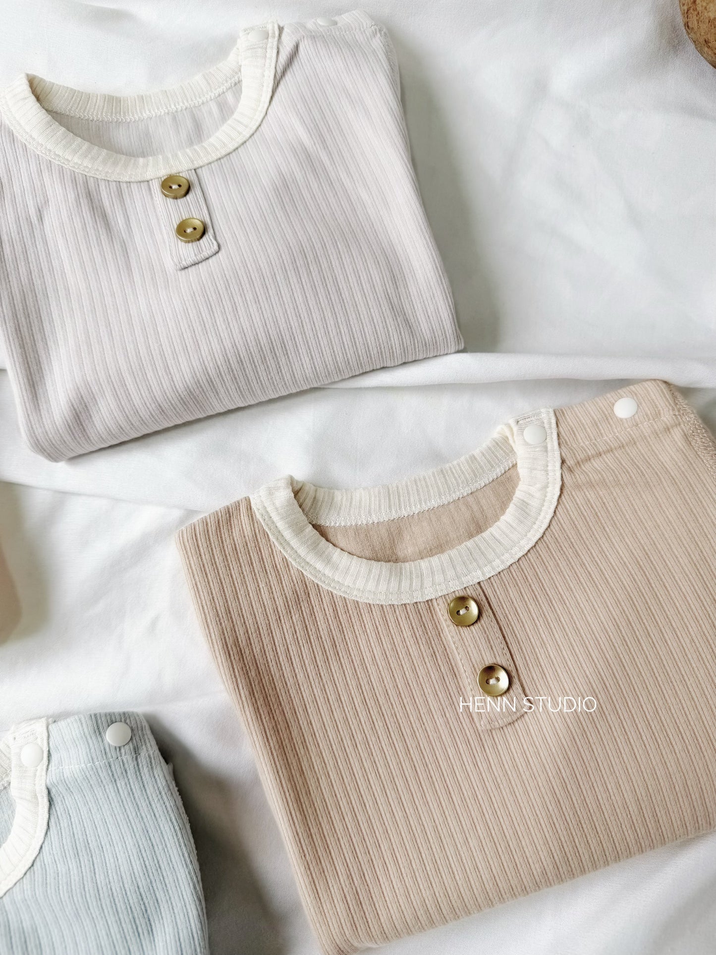 Soft Ribbed Cotton High-Waist Pyjamas Set