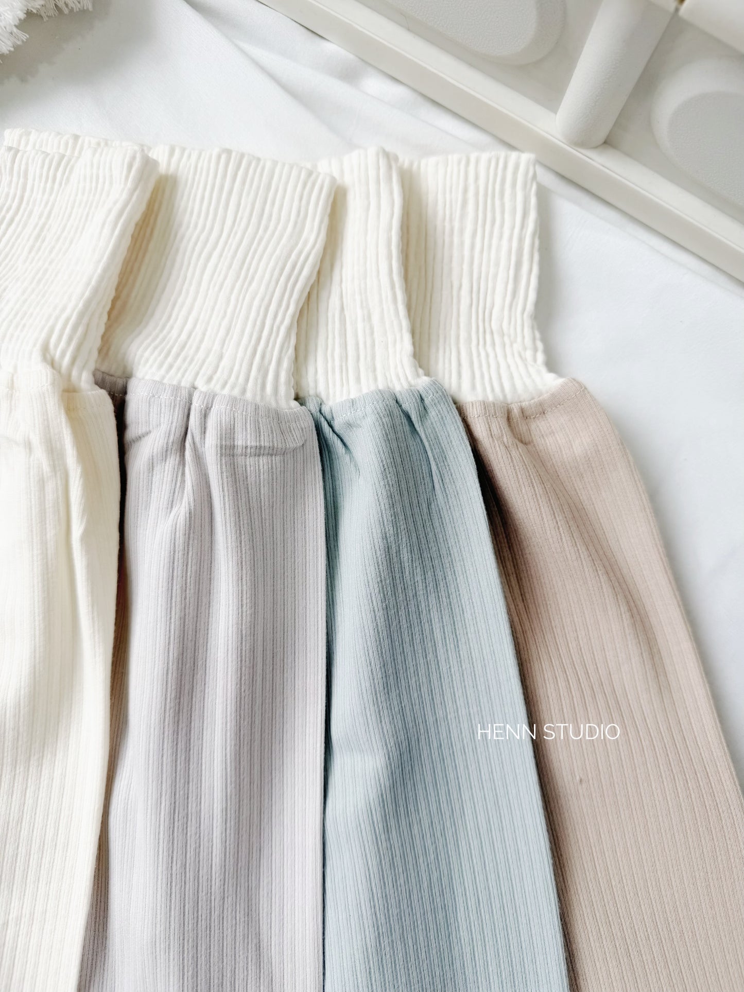 Soft Ribbed Cotton High-Waist Pyjamas Set