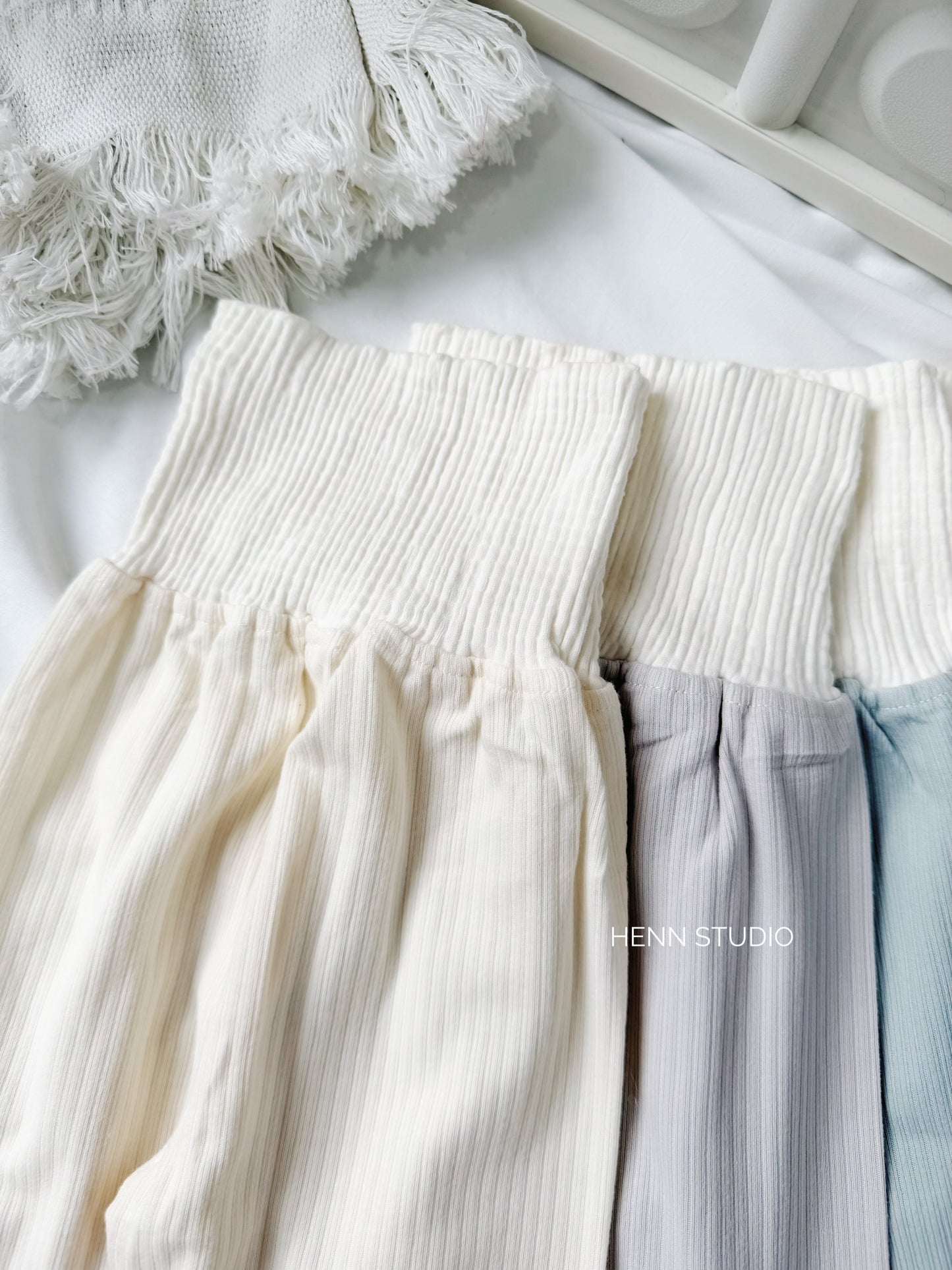 Soft Ribbed Cotton High-Waist Pyjamas Set