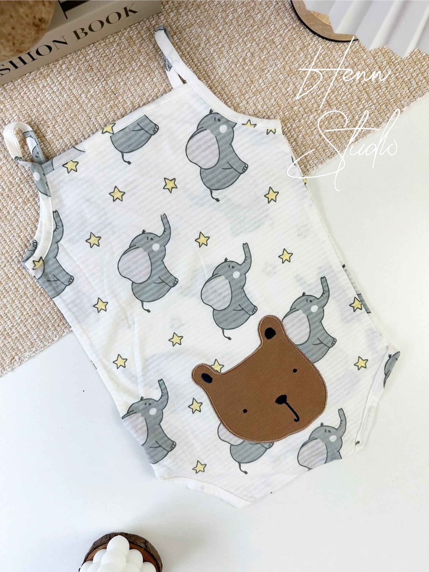 Donald Duck & Elephant Cotton Romper