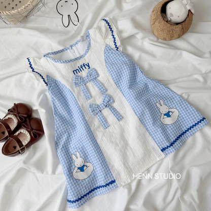 🇯🇵 Miffy Blue Bow Gingham Dress