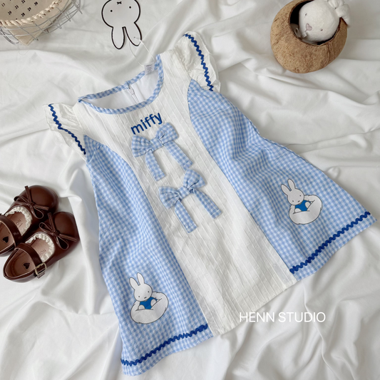 🇯🇵 Miffy Blue Bow Gingham Dress