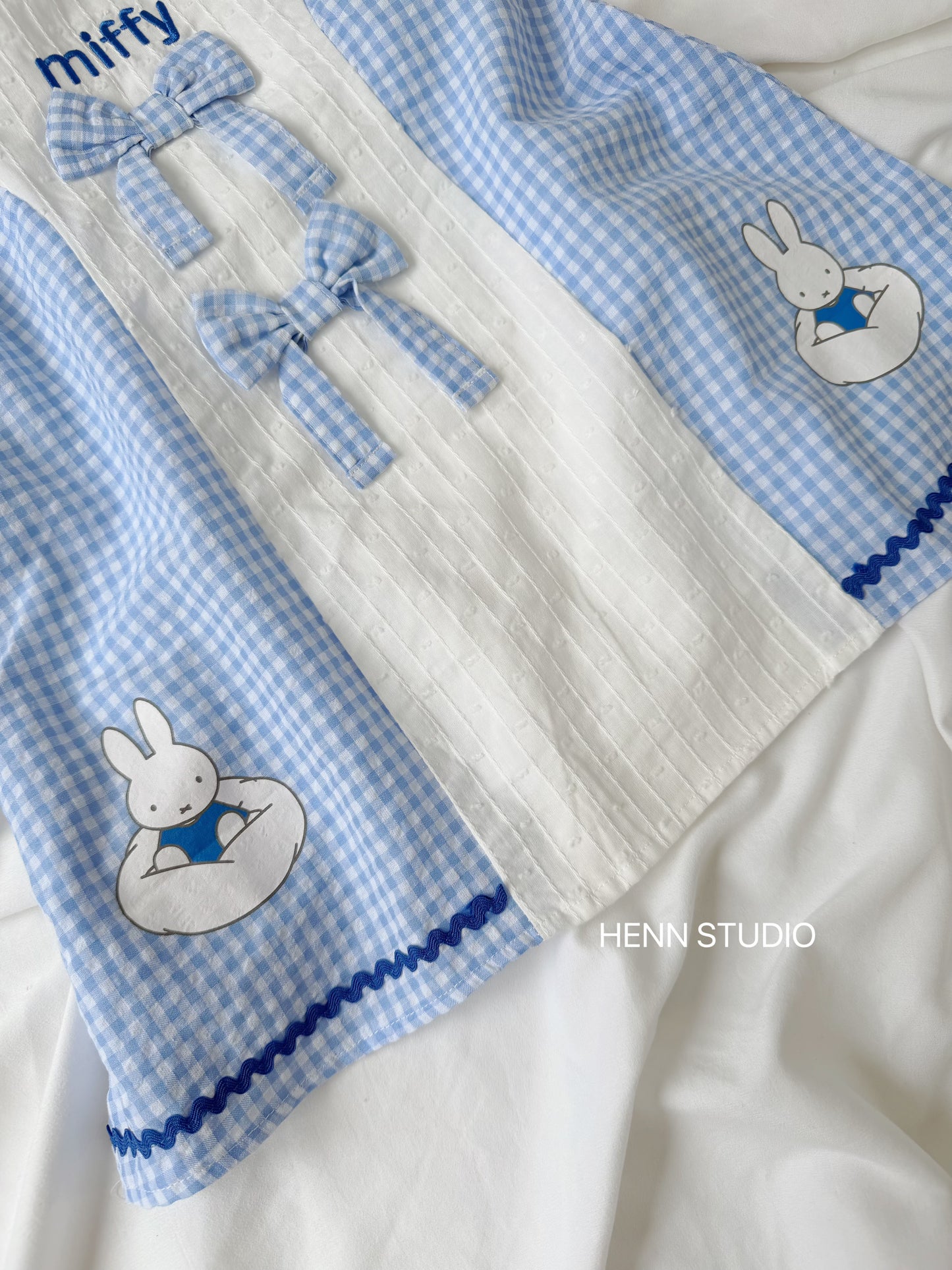 🇯🇵 Miffy Blue Bow Gingham Dress