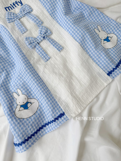 🇯🇵 Miffy Blue Bow Gingham Dress
