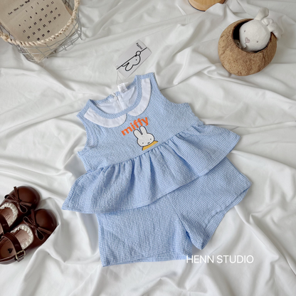 🇯🇵 Miffy Blue Gingham Peplum Set