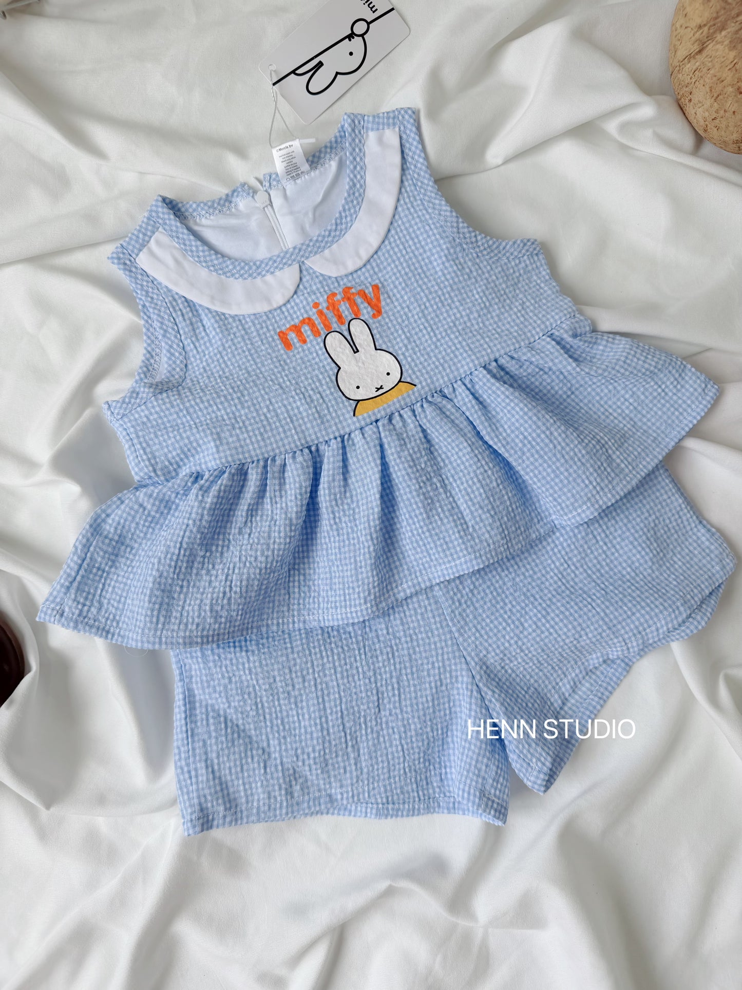 🇯🇵 Miffy Blue Gingham Peplum Set