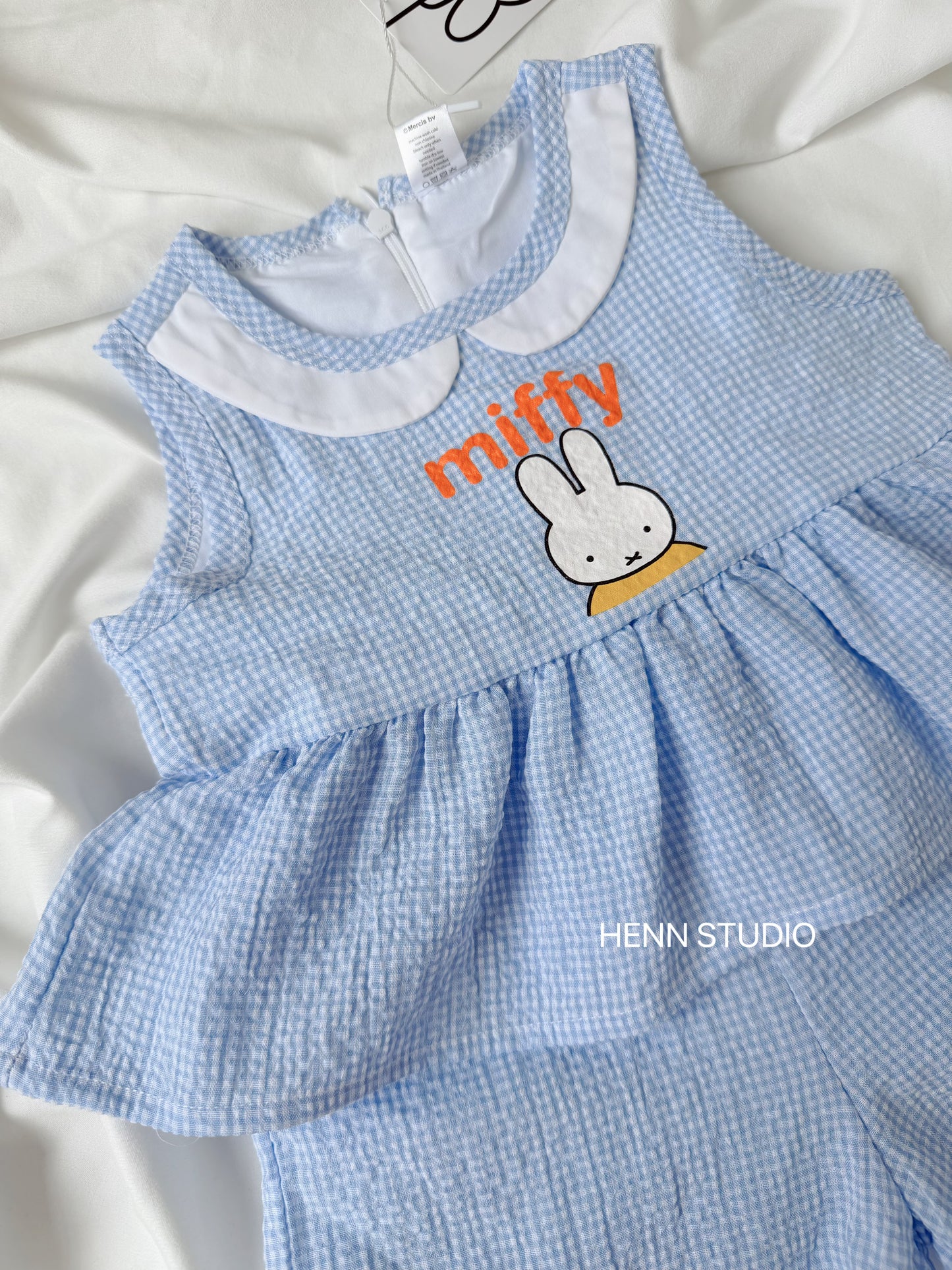 🇯🇵 Miffy Blue Gingham Peplum Set