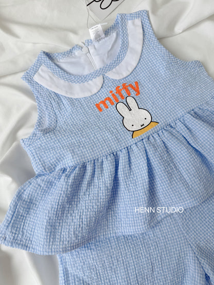 🇯🇵 Miffy Blue Gingham Peplum Set
