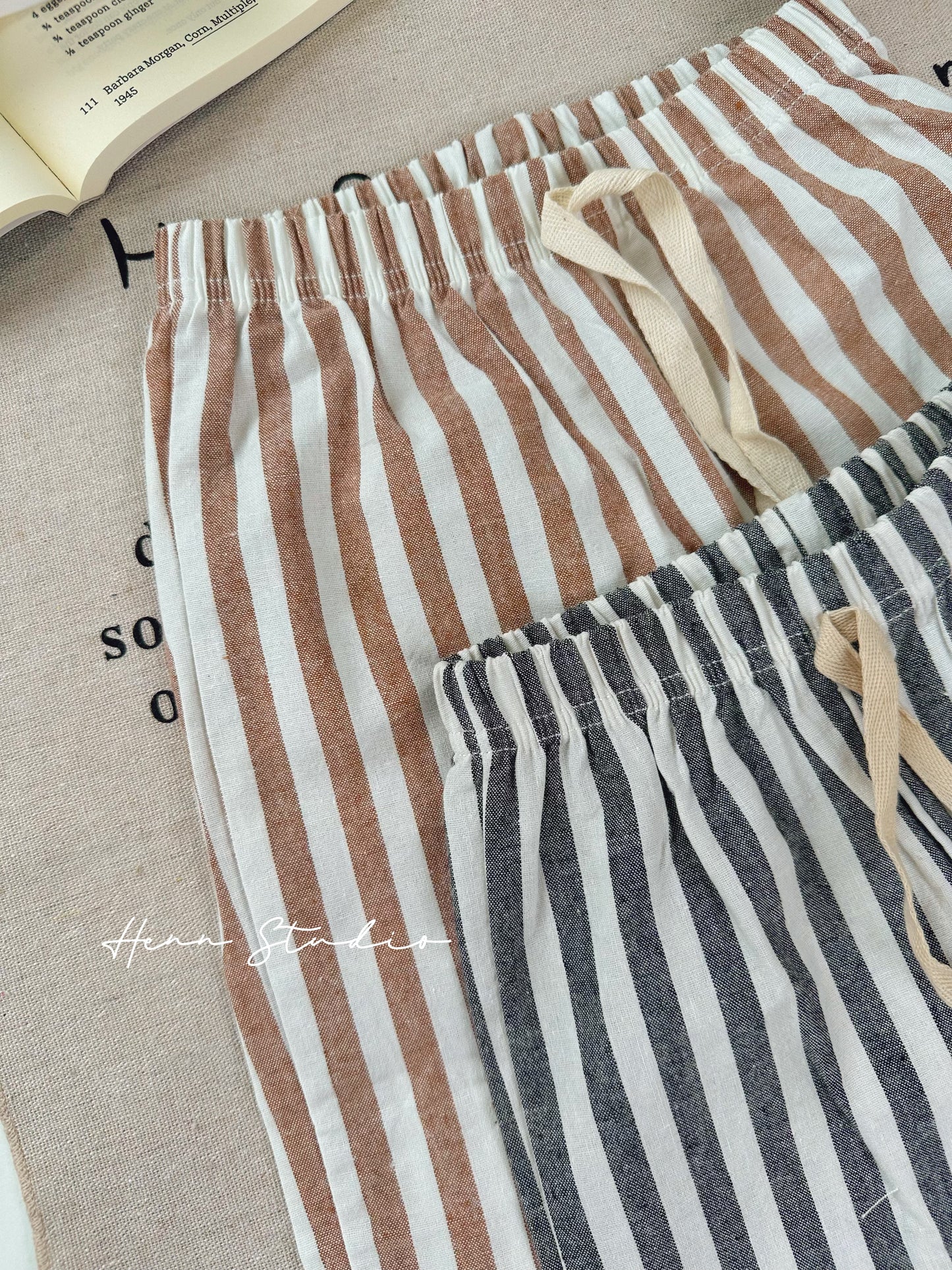 Minimalist Striped Cotton Pants