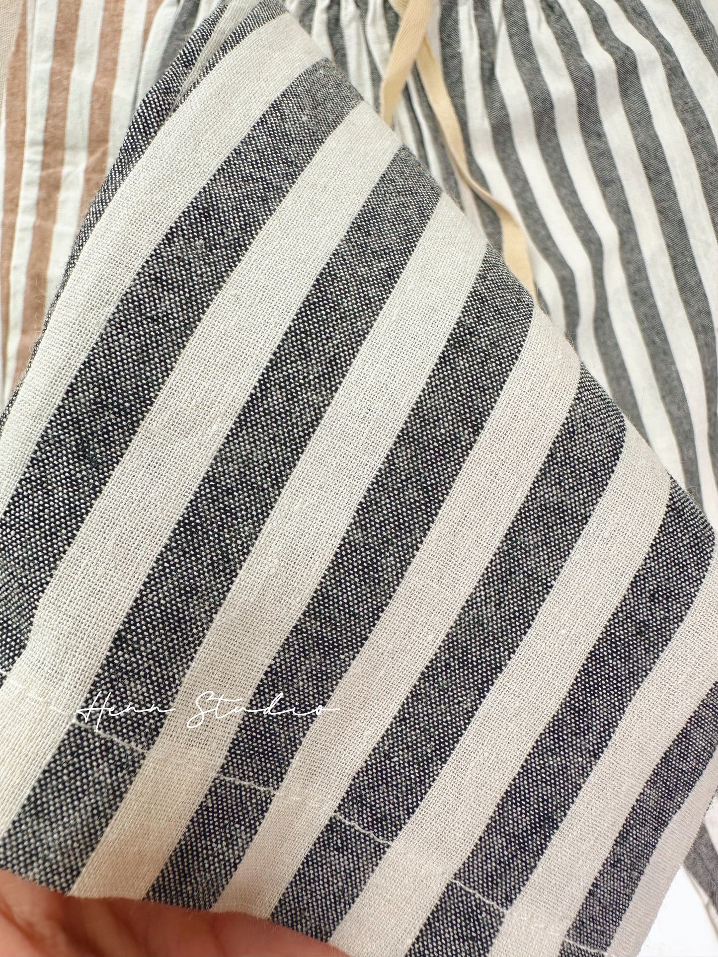 Minimalist Striped Cotton Pants