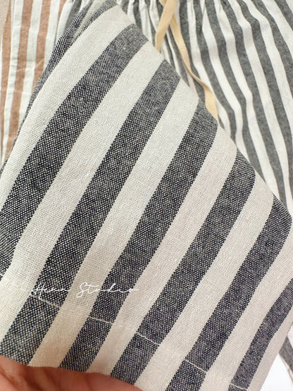 Minimalist Striped Cotton Pants