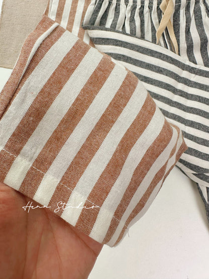Minimalist Striped Cotton Pants