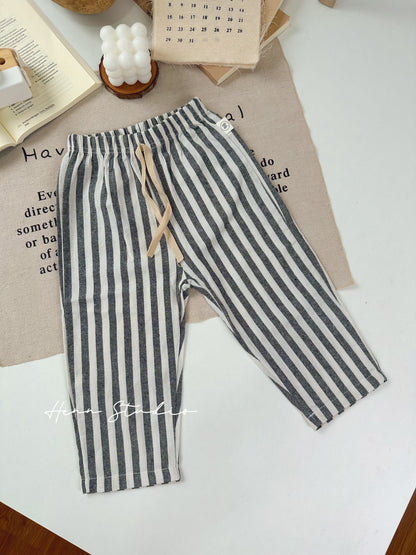Minimalist Striped Cotton Pants