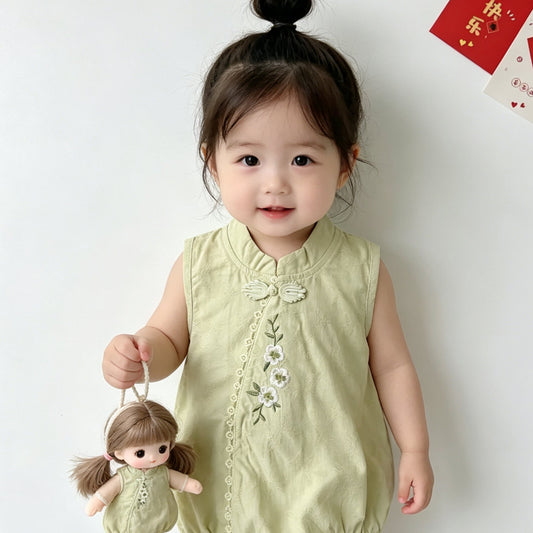 Sage Blossom Romper (Last Size:66-90)
