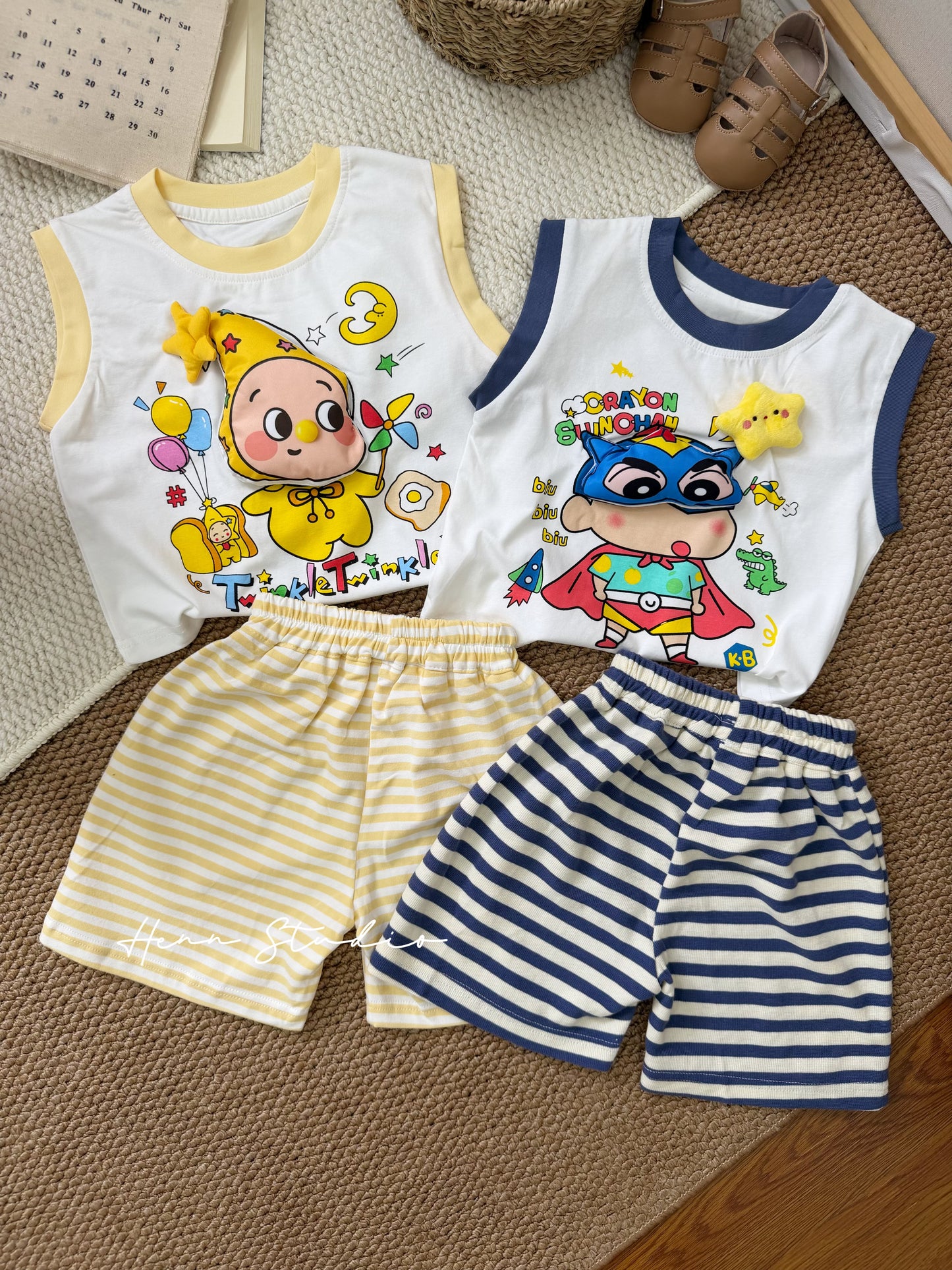 Korean 3D Cartoon Stripe Set
