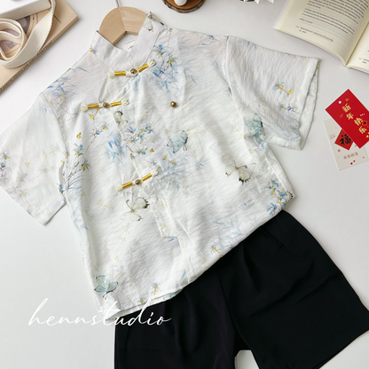 Preorder - Charming Ivory Butterfly Cheongsam 612 (FREE pendant)