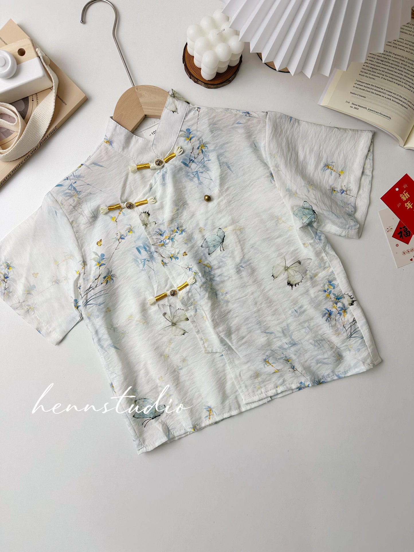 Preorder - Charming Ivory Butterfly Cheongsam 612 (FREE pendant)