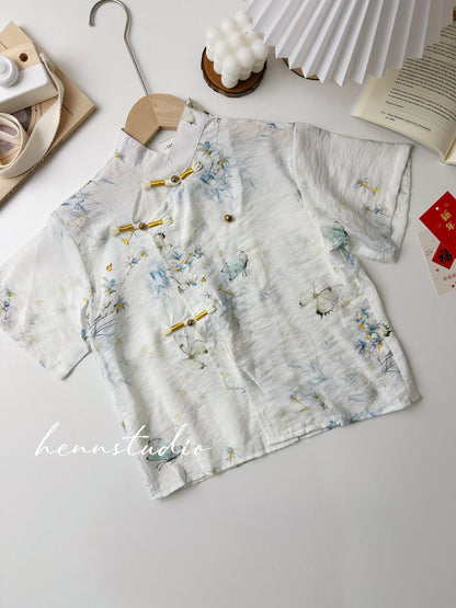 Preorder - Charming Ivory Butterfly Cheongsam 612 (FREE pendant)