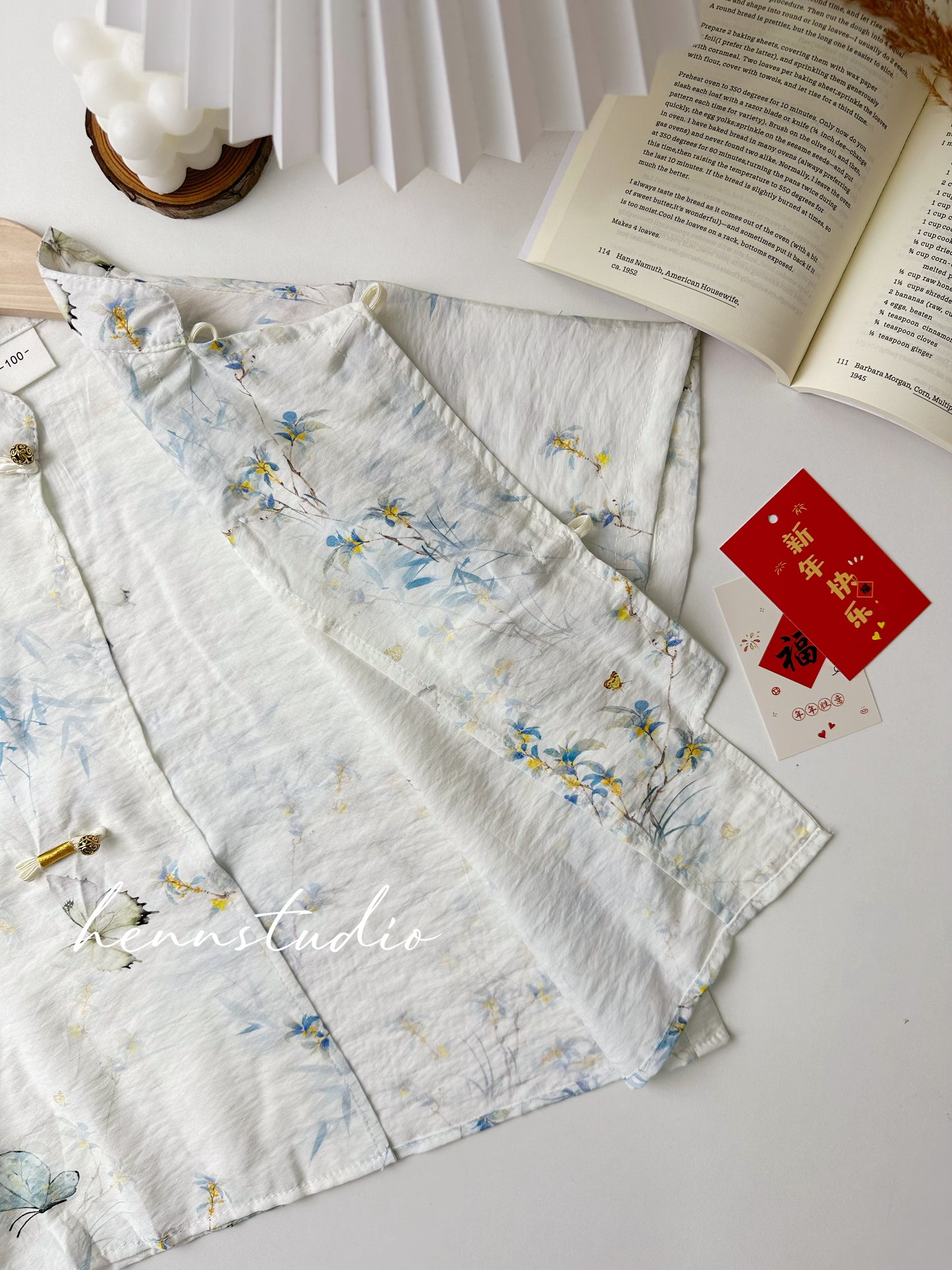 Preorder - Charming Ivory Butterfly Cheongsam 612 (FREE pendant)