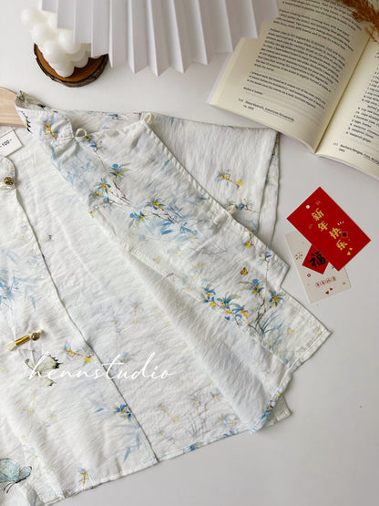 Preorder - Charming Ivory Butterfly Cheongsam 612 (FREE pendant)