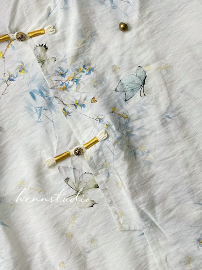 Preorder - Charming Ivory Butterfly Cheongsam 612 (FREE pendant)