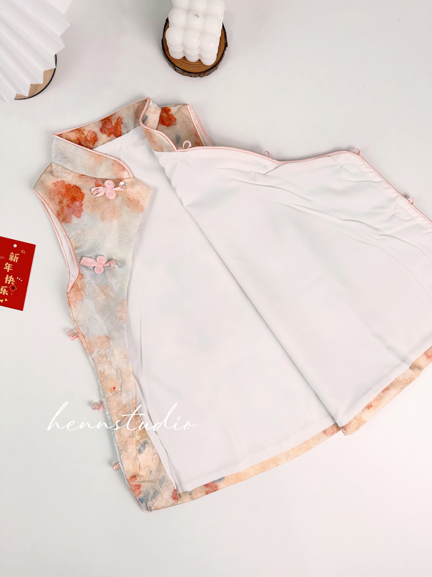 Preorder - Peach Blossom Cheongsam 704 (FREE mini bag)