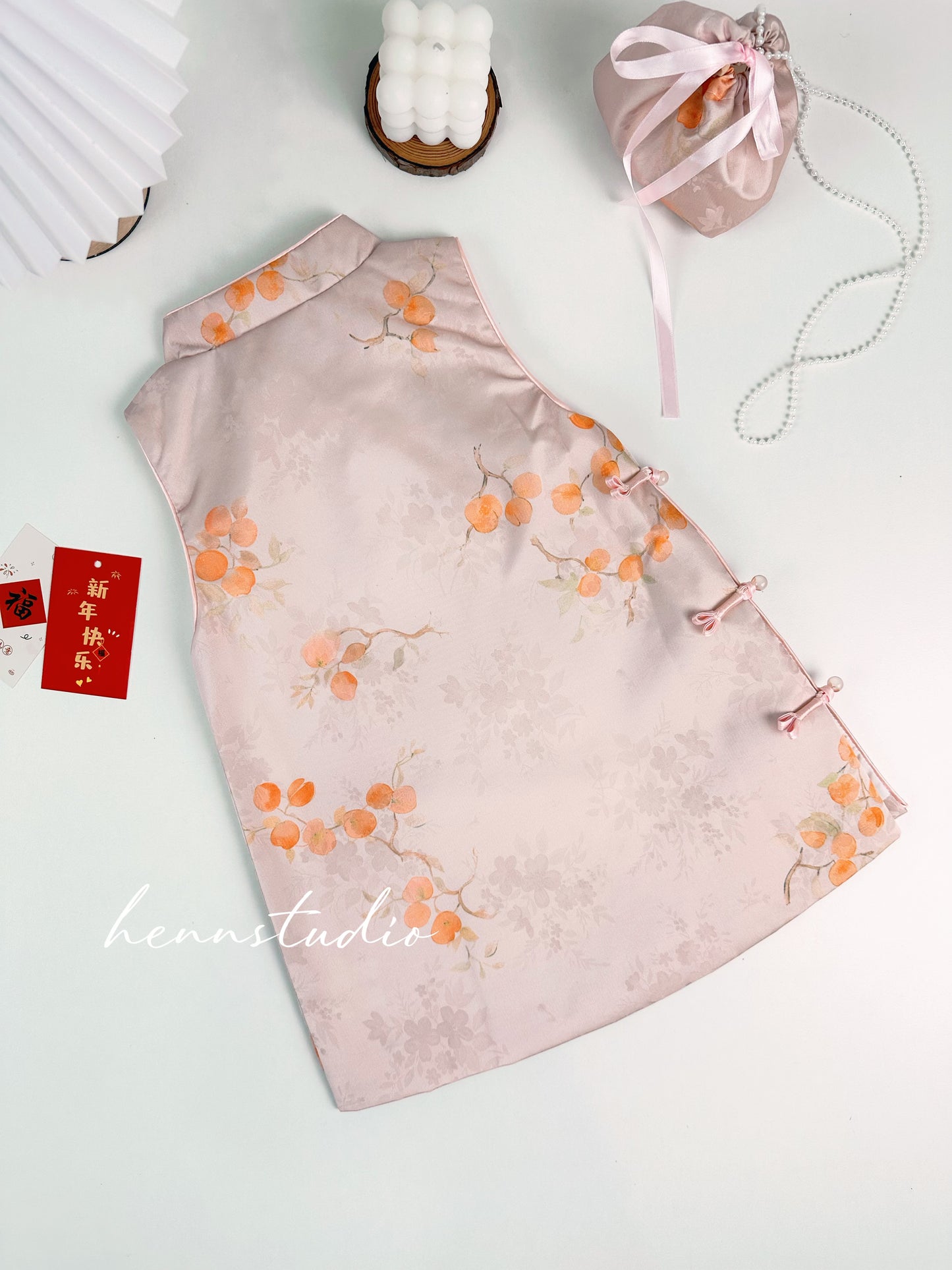 Preorder - Blush Petal Cheongsam 703 (FREE mini bag)