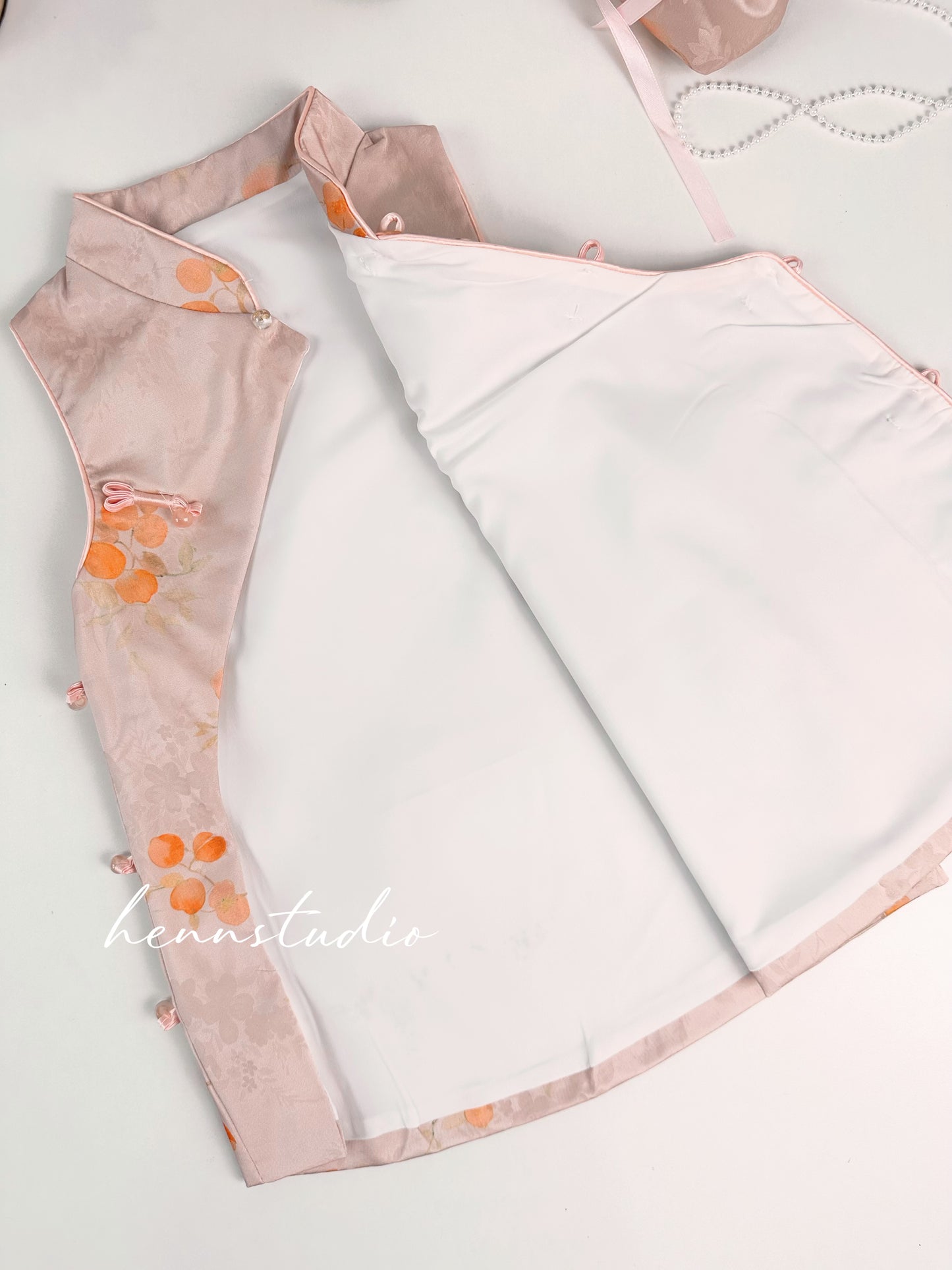 Preorder - Blush Petal Cheongsam 703 (FREE mini bag)