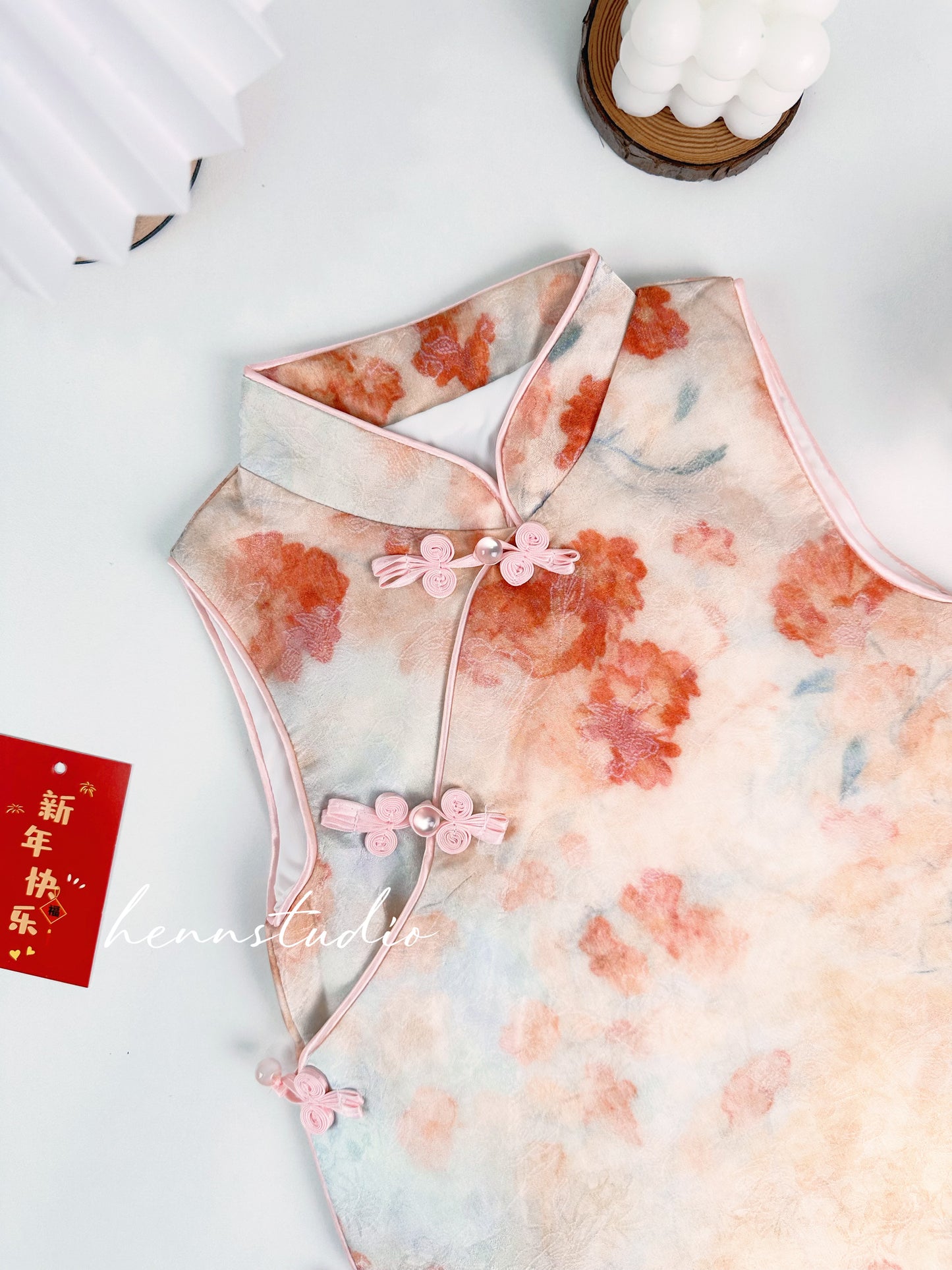 Preorder - Peach Blossom Cheongsam 704 (FREE mini bag)