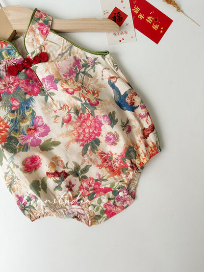 Ready Stock - Floral Cheongsam Romper