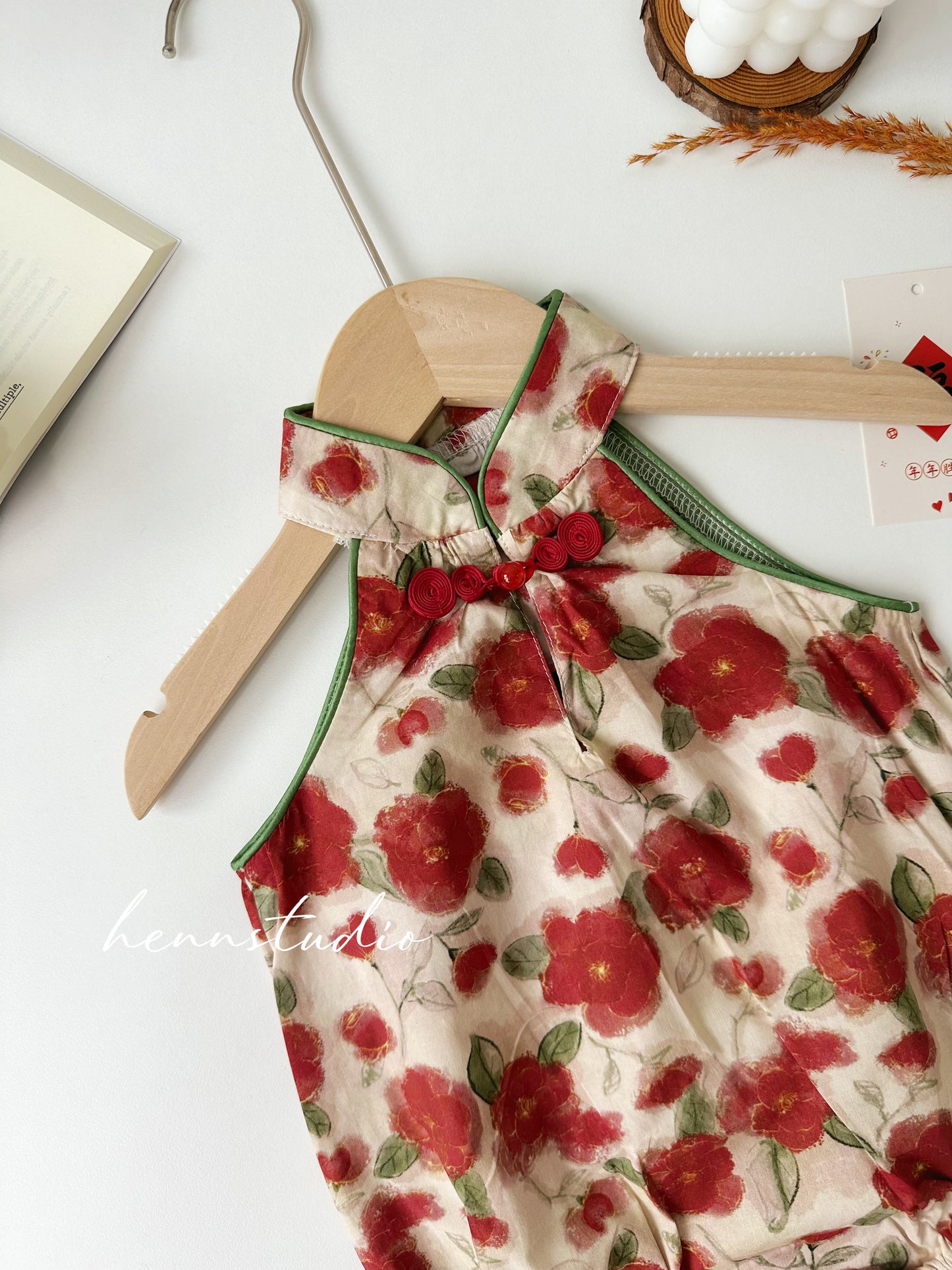 Ready Stock - Spring Bloom Cheongsam Romper