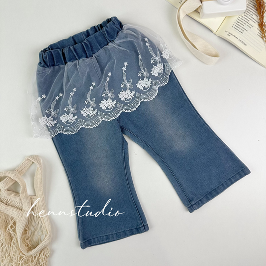 🇯🇵 Little Lace Denim Pants