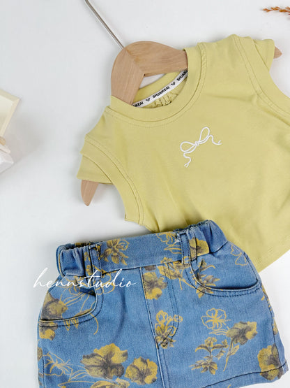 Sunflower Denim Set (Last Size: 90)