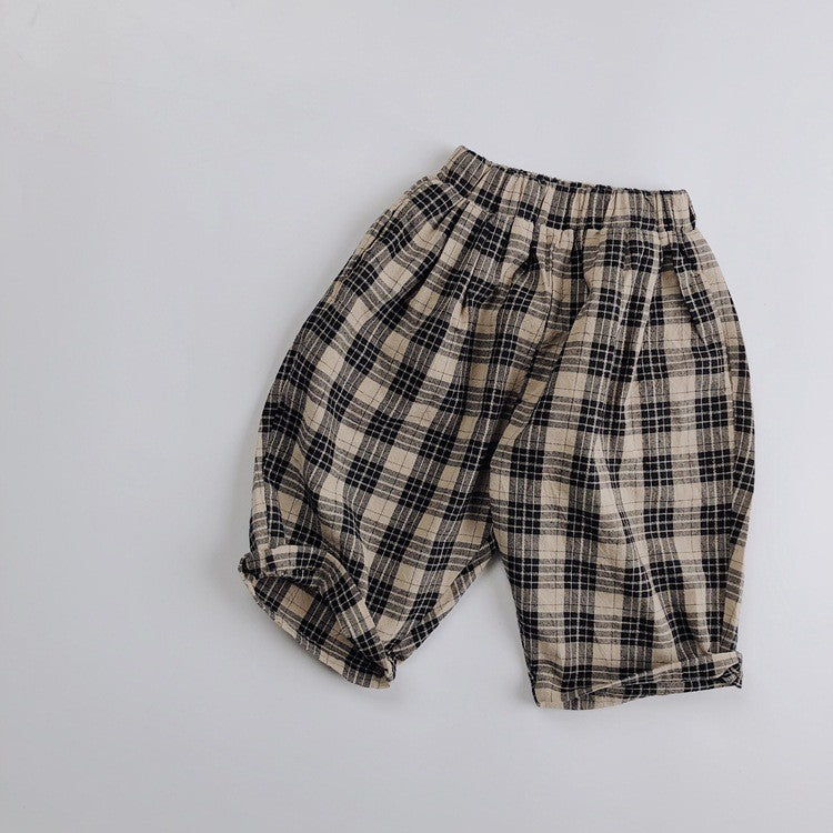 Linen Checkered Shorts