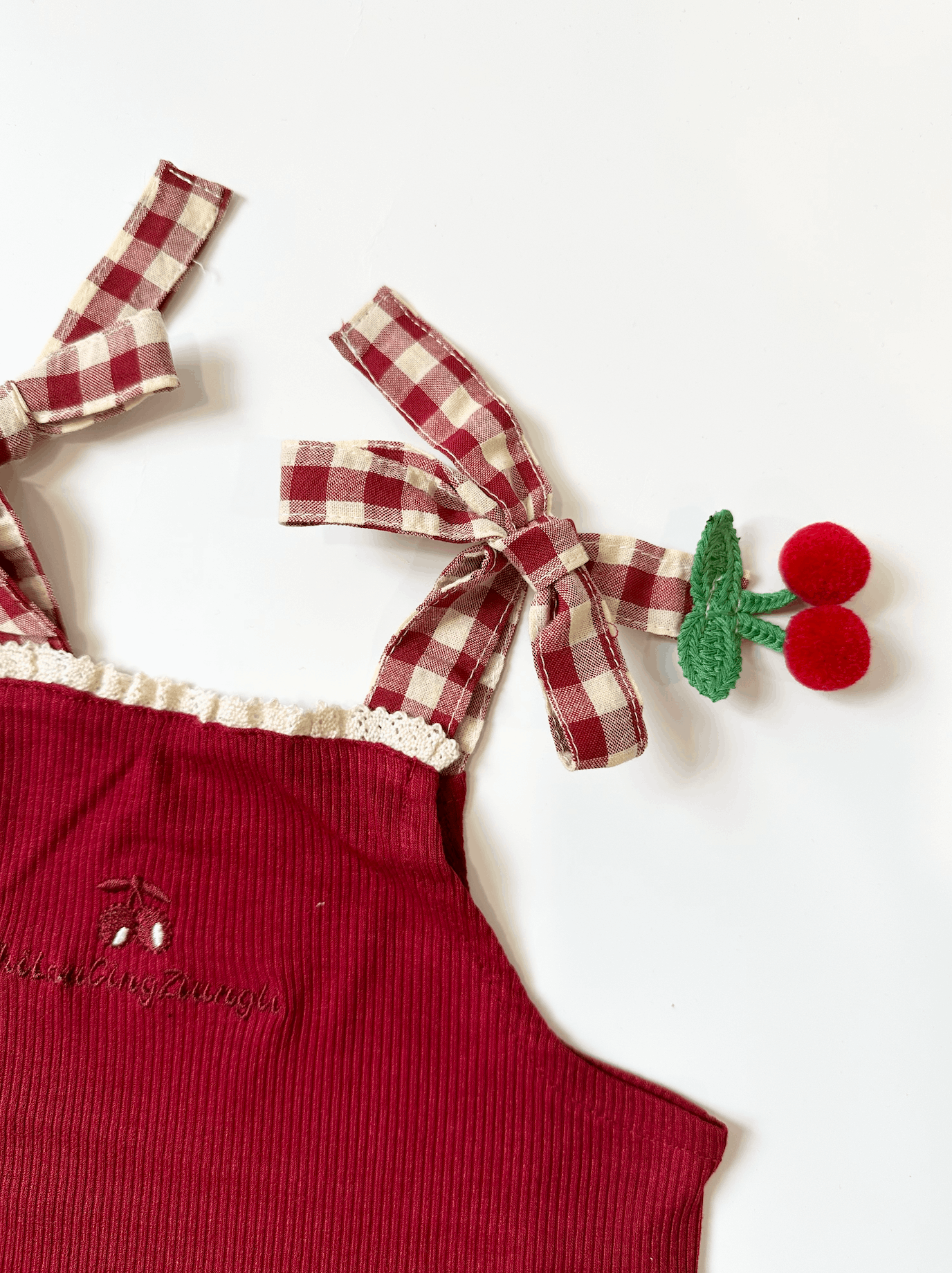 Cherry Red Plaid Set