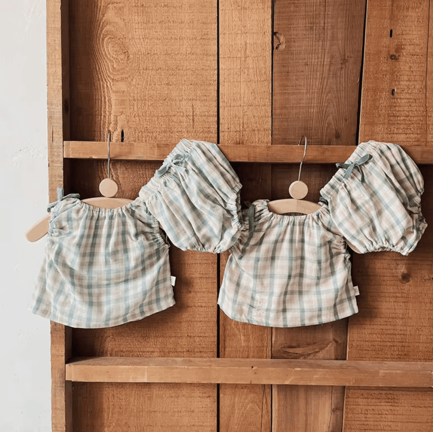 Korean-Style Plaid Two-Piece Set