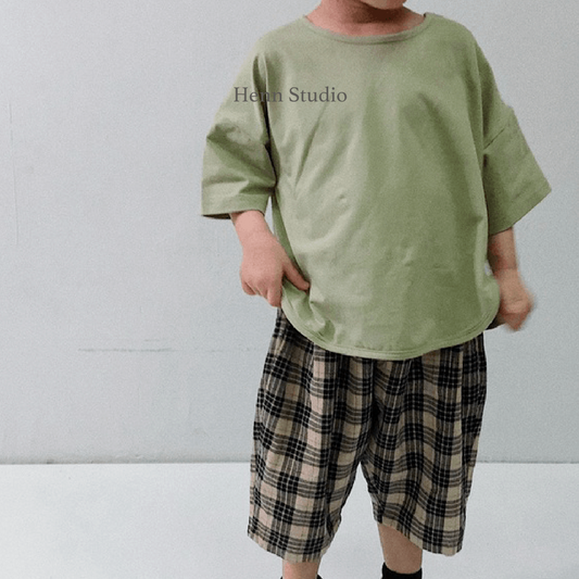 Linen Checkered Shorts