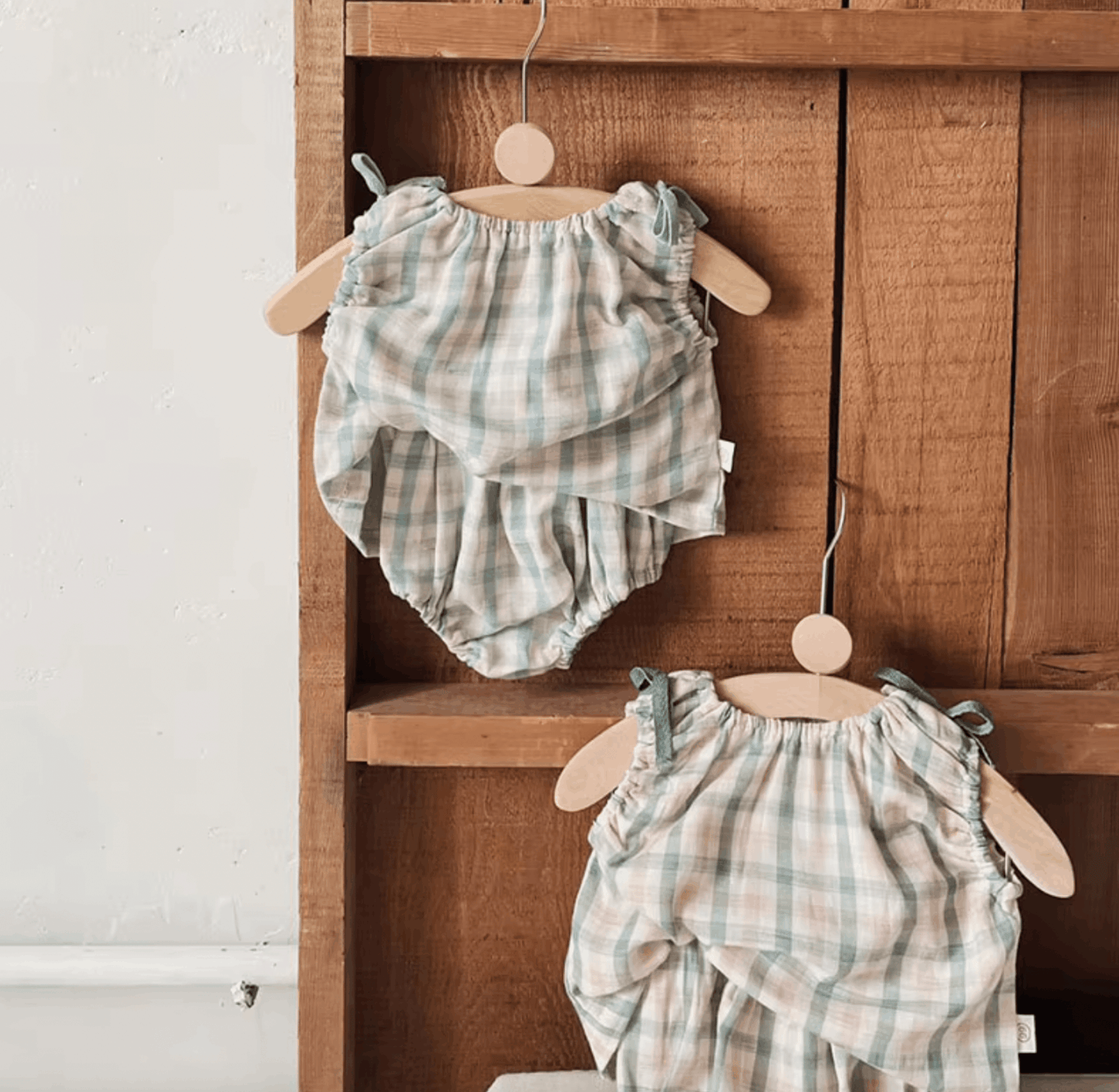 Korean-Style Plaid Two-Piece Set