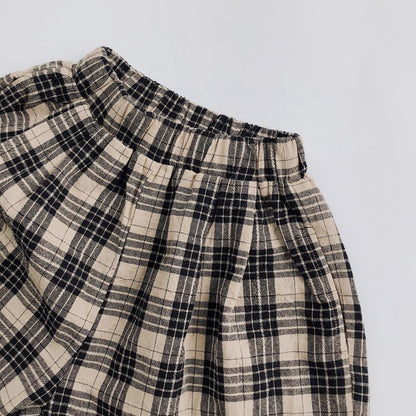 Linen Checkered Shorts