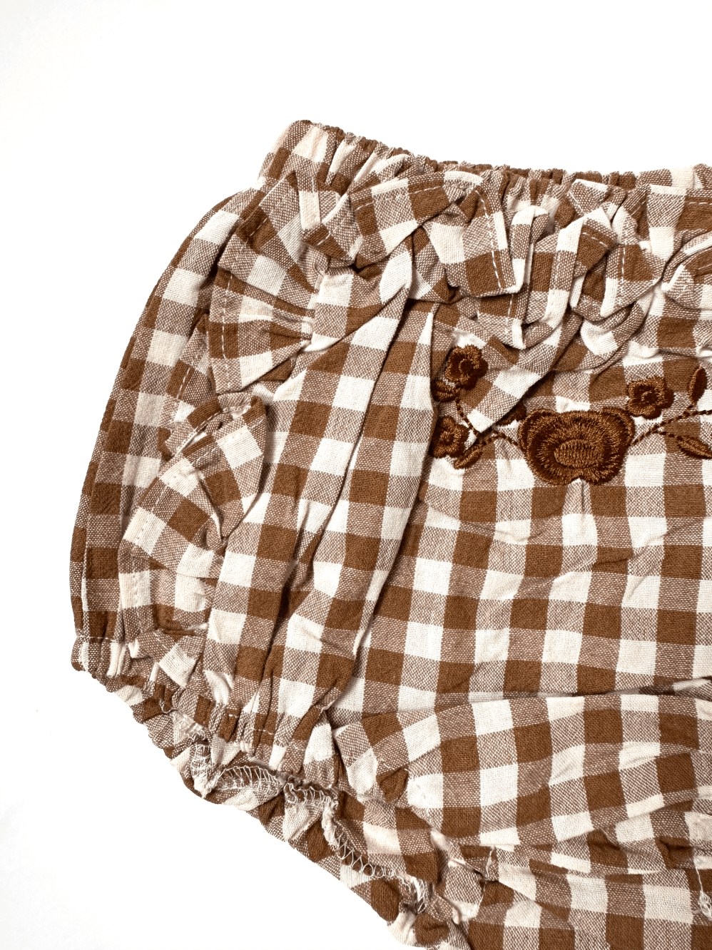 Sleeveless Ribbon Bear With Plaid Bloomer Set