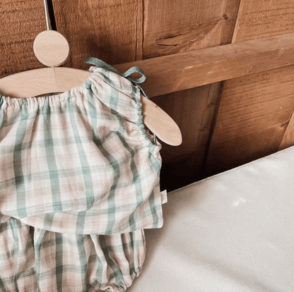 Korean-Style Plaid Two-Piece Set