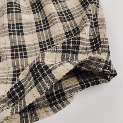 Linen Checkered Shorts